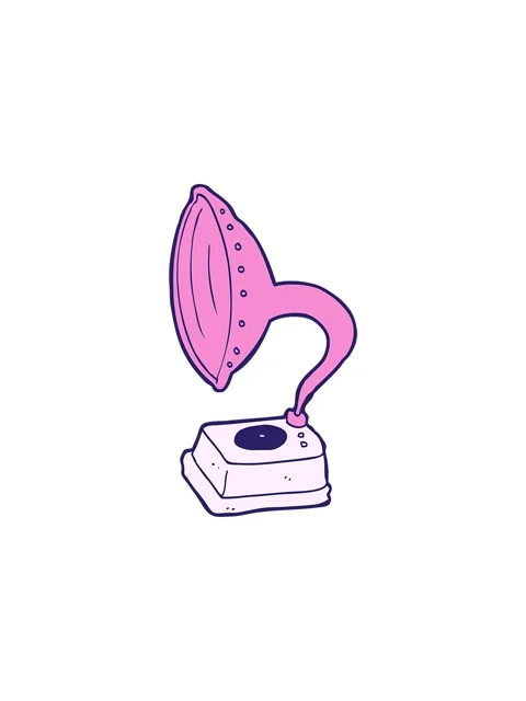 Popping motion animation of cartoon phonograph Video stock 324059833