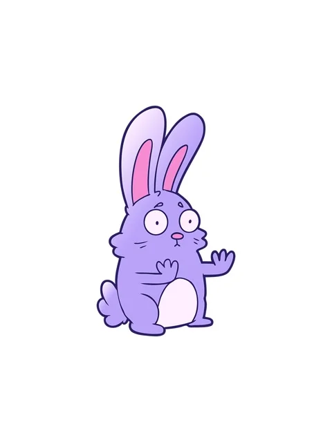 Popping motion animation of cartoon scared rabbit Stock Footage 324090461