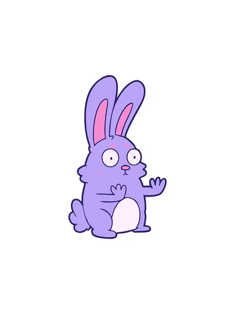 Popping motion animation of a cartoon scared rabbit Stock Footage 324171015