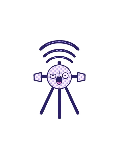 Popping motion animation of comic book style cartoon of a satellite 스톡 동영상 323603669