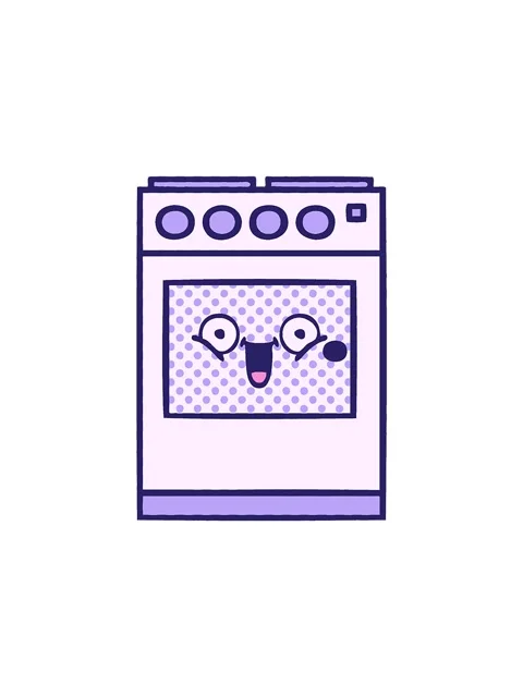 Popping motion animation of comic book style cartoon of a kitchen oven Video stock 324096494