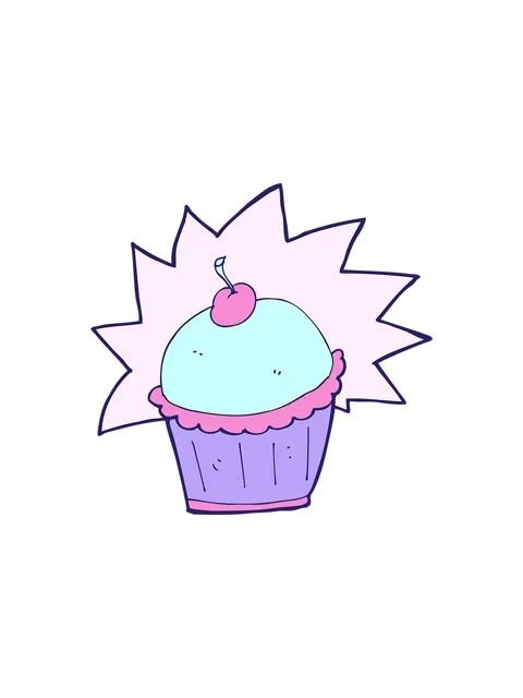 Popping motion animation of cup cake drawing Stock Footage 324239478