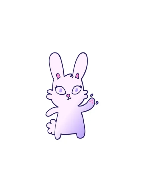 Popping motion animation of cute vector gradient illustration cartoon rabbi.. Stock Footage 324093340