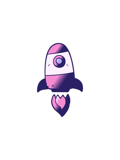 Popping motion animation of drawing of a space rocket Stock Footage 324256290