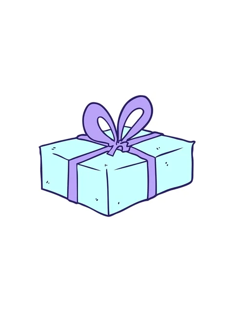 Popping motion animation of drawing of a wrapped gift Stock Footage 324350813