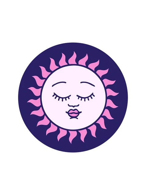 Popping motion animation of folklore sun with face Stock Footage 324175535