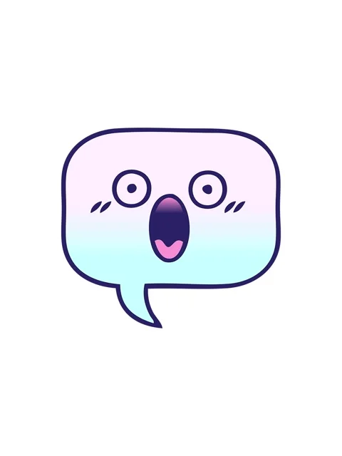 Popping motion animation of gradient shaded cartoon of a speech bubble Stock Footage 324096694