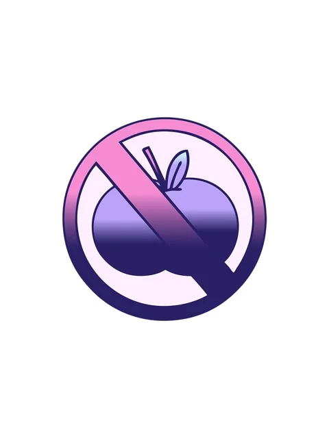Popping motion animation of gradient shaded cartoon of a no fruit allowed sig Stock Footage 324236702