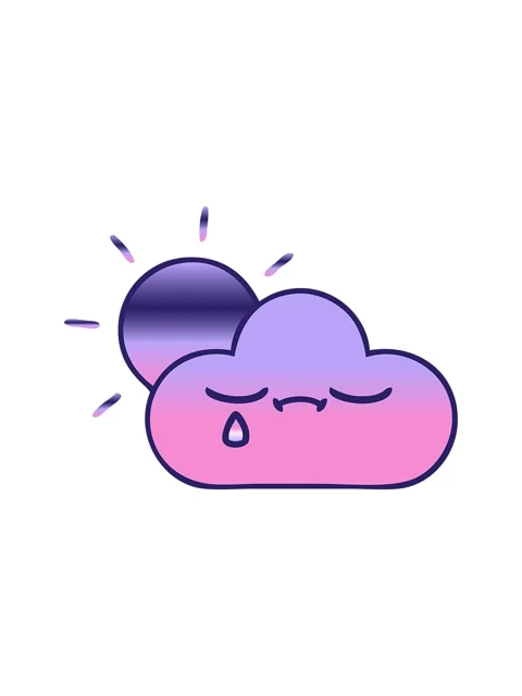 Popping motion animation of a gradient shaded cartoon of a storm cloud and su Stock Footage 324397326