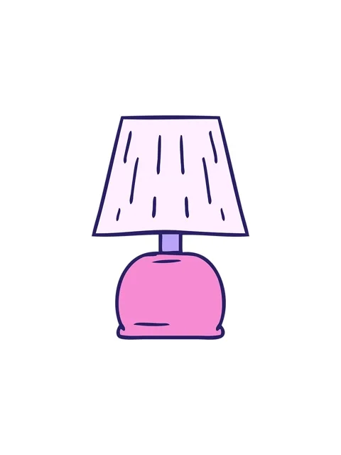 Popping motion animation of hand drawn cartoon doodle of bed side lamp Stock Footage 324055433