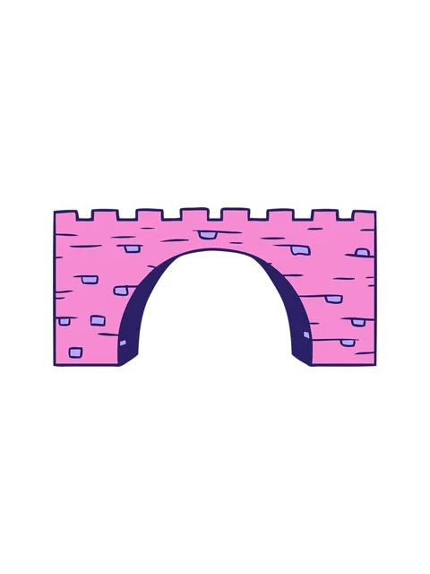 Popping motion animation of hand drawn cartoon doodle of a stone bridge Stock Footage 324178172