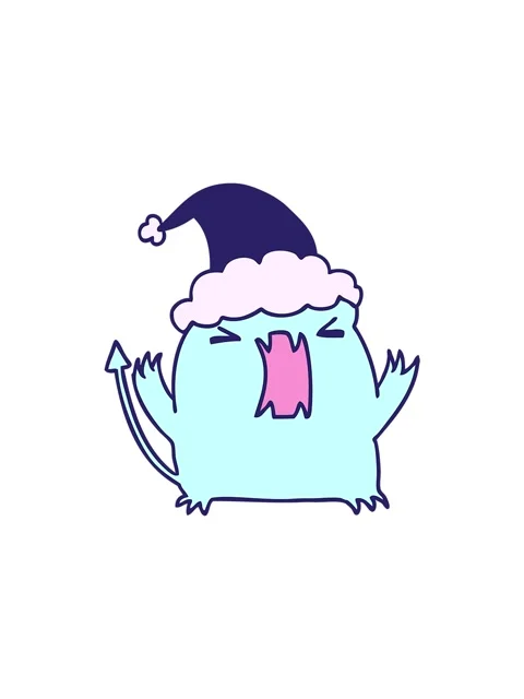 Popping motion animation of hand drawn christmas cartoon of kawaii devil Stock Footage 324305802