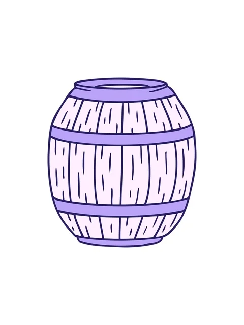 Popping motion animation of hand drawn cartoon of a wooden barrel Stock Footage 324393633