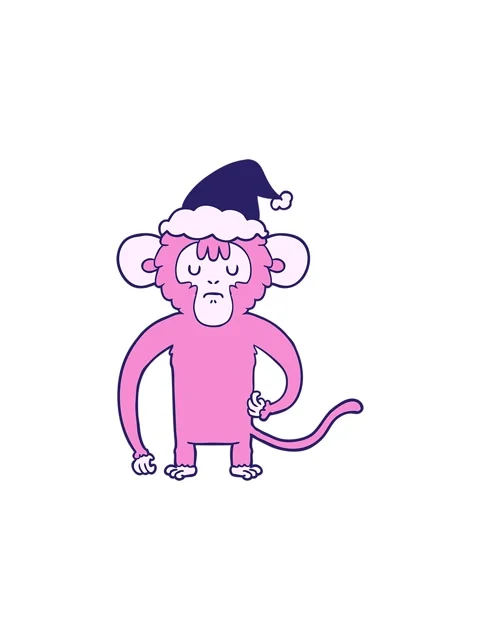 Popping motion animation of hand drawn line drawing of a monkey scratching .. Stock Footage 324422850