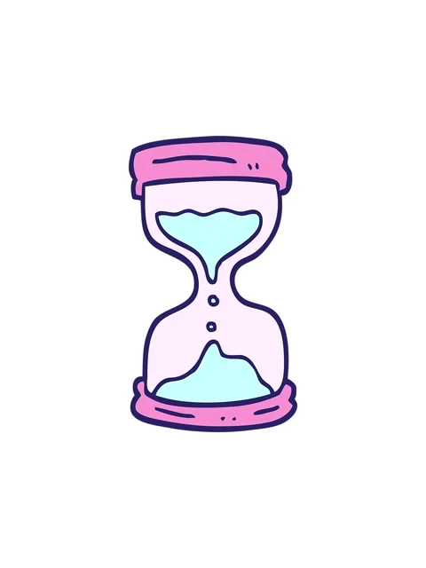 Popping motion animation of hand drawn doodle style cartoon hourglass Stock Footage 324424990