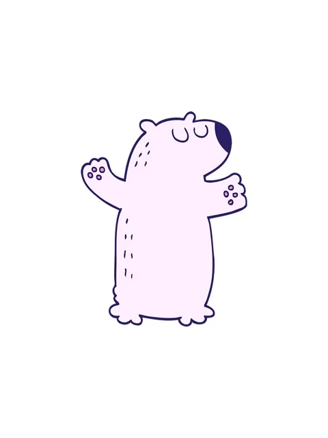 Popping motion animation of polar bear cartoon element Stock Footage 324324232