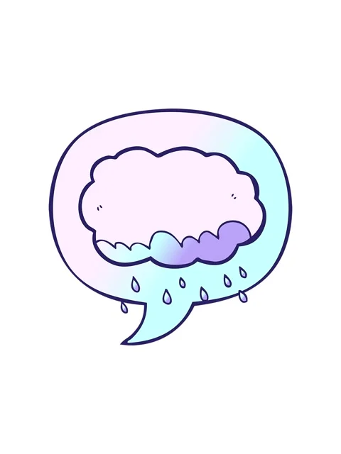 Popping motion animation of rain cloud with speech bubble in smooth gradien.. Stock Footage 324353941