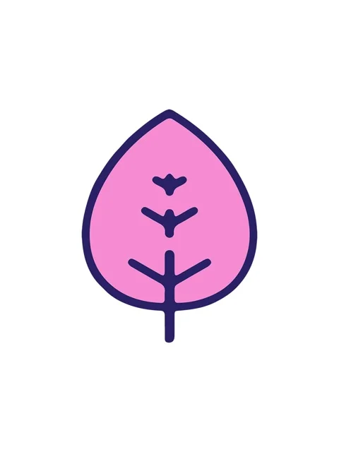 Popping motion animation of simple leaf design element Video stock 324207574