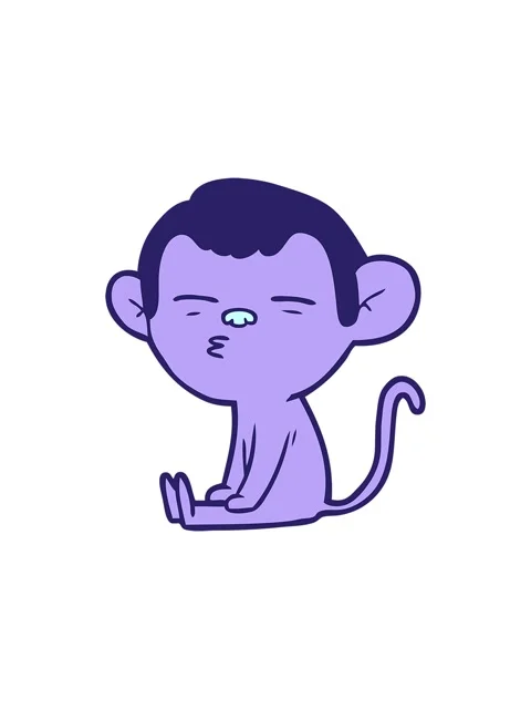 Popping motion animation of suspicious monkey Video stock 324086269