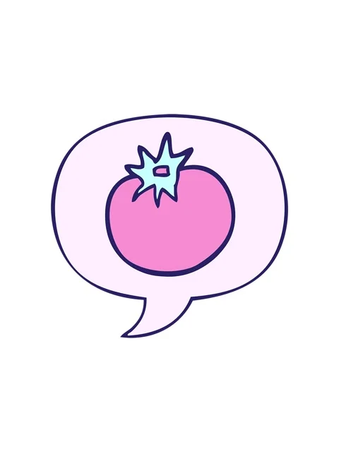 Popping motion animation of tomato with speech bubble Stock Footage 324137573