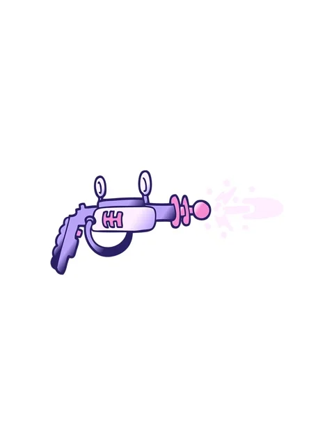 Popping motion animation of vector gradient illustration cartoon ray gun Stock Footage 324258360