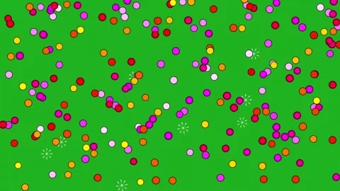 Popping out balls motion graphics with green screen background Stock Footage 221549224