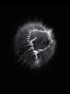 Popping Soap Bubble Exploding on Black Background Stock Photos