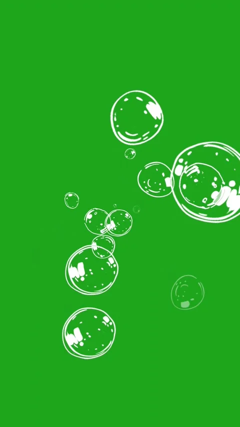 Popping Water Bubbles Effect on Green Screen Background Stock Footage 317220092