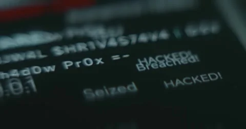 Popping up words on screen associated with hacker attacks Stock Footage 313423968