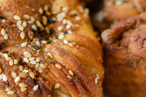 Poppy buns with walnuts Stock Photos