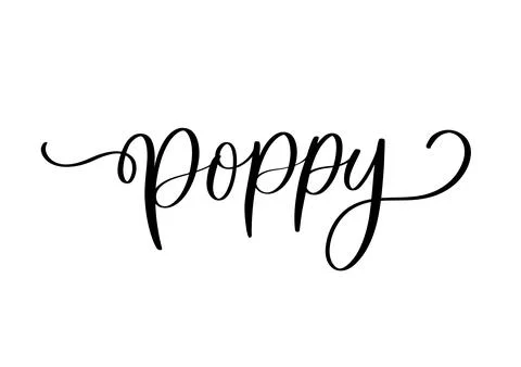 Poppy Calligraphy Script with Flourishes.Elegant Cursive Typography for Botan Illustrazione stock