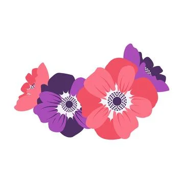 Poppy composition open buds. Stock Illustration