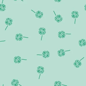 Poppy flower spring glyph vector seamless pattern 스톡 일러스트