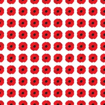 Poppy Flowers Seamless Pattern Stock Illustration