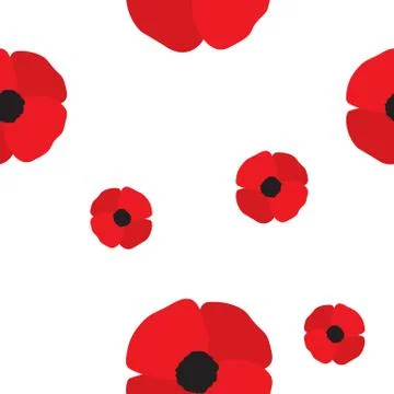 Poppy Flowers Seamless Pattern Stock Illustration