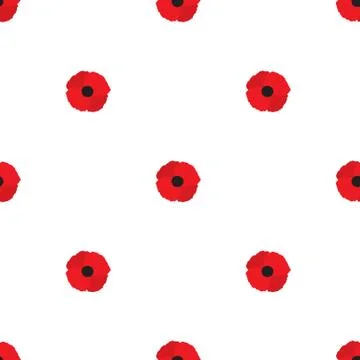 Poppy Flowers Seamless Pattern Stock Illustration