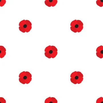 Poppy Flowers Seamless Pattern Stock Illustration
