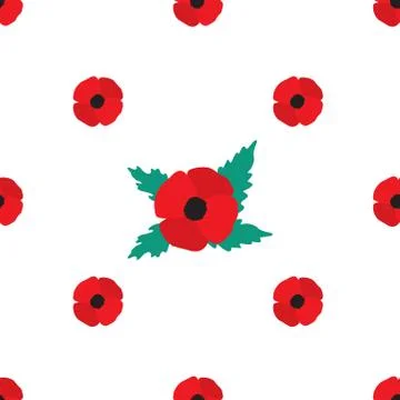 Poppy Seamless Pattern Stock Illustration
