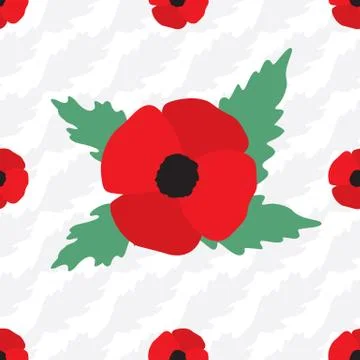 Poppy Seamless Pattern Stock Illustration
