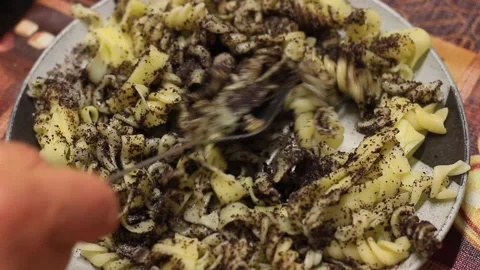 Poppy-seed Pasta Stock Footage 291537384