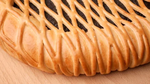 Poppy seed pie. Rotation. Stock Footage 70996904