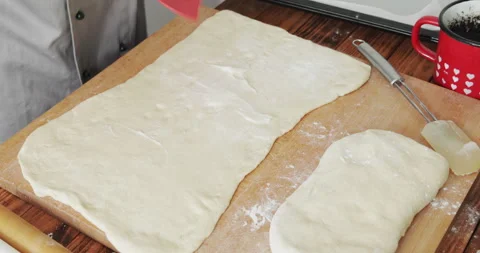 Poppy seed roll preparing Stock Footage 304829573