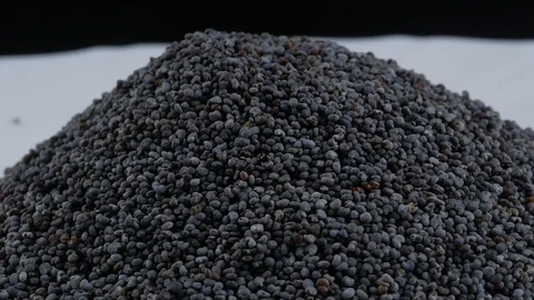 Poppy seeds close up texture Stock Footage 102174246