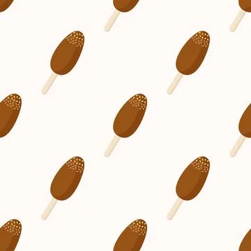 Popsicle Chocolate Ice Cream Pattern for Textile design Stock Illustration