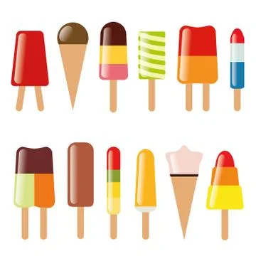 Popsicle collection Stock Illustration