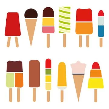 Popsicle collection Stock Illustration