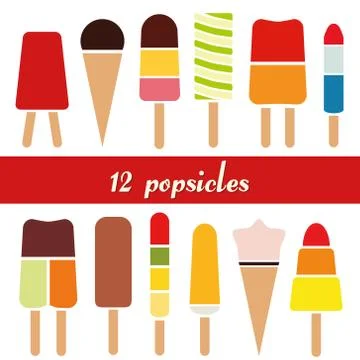 Popsicle collection Stock Illustration