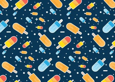 Popsicle pattern vector background design. Stock Illustration
