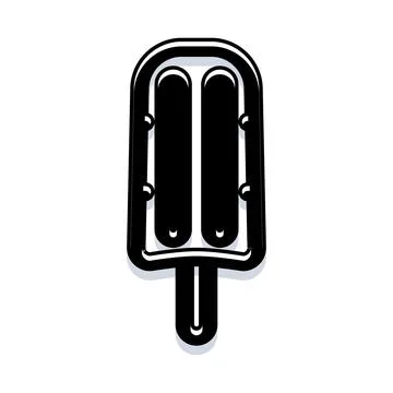 Popsicle refreshing cold summer frozen dessert icon Stock Illustration