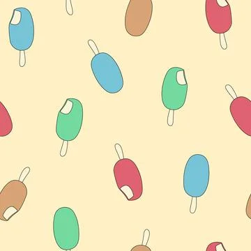 Popsicle seamless pattern. Ice cream print Stock Illustration